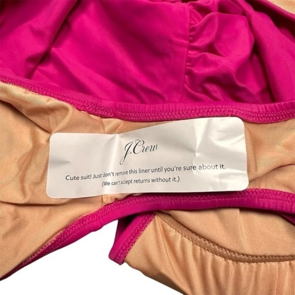 NWT J. Crew Women's‎ Pink Ruched Ruffle One-Piece Swimsuit Size 4 Poolside Beach